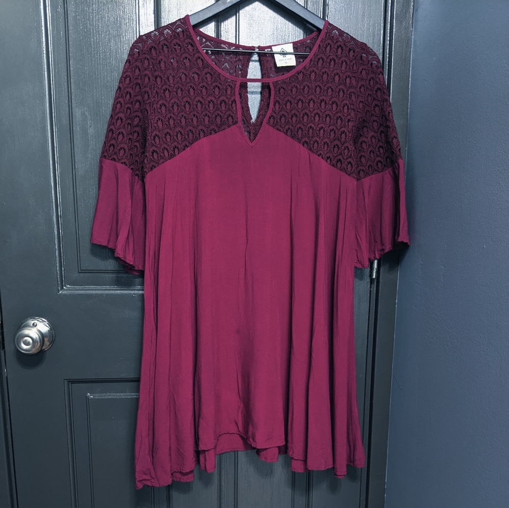 Spade & Heart Dark Lace Tunic Shirt